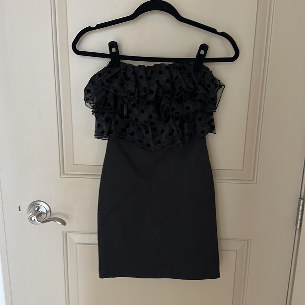 ZARA |  Strapless Black Dress - Picture 2 of 4